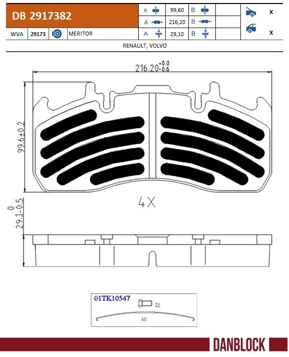 Set placute frana,frana disc DB 2917382 DANBLOCK